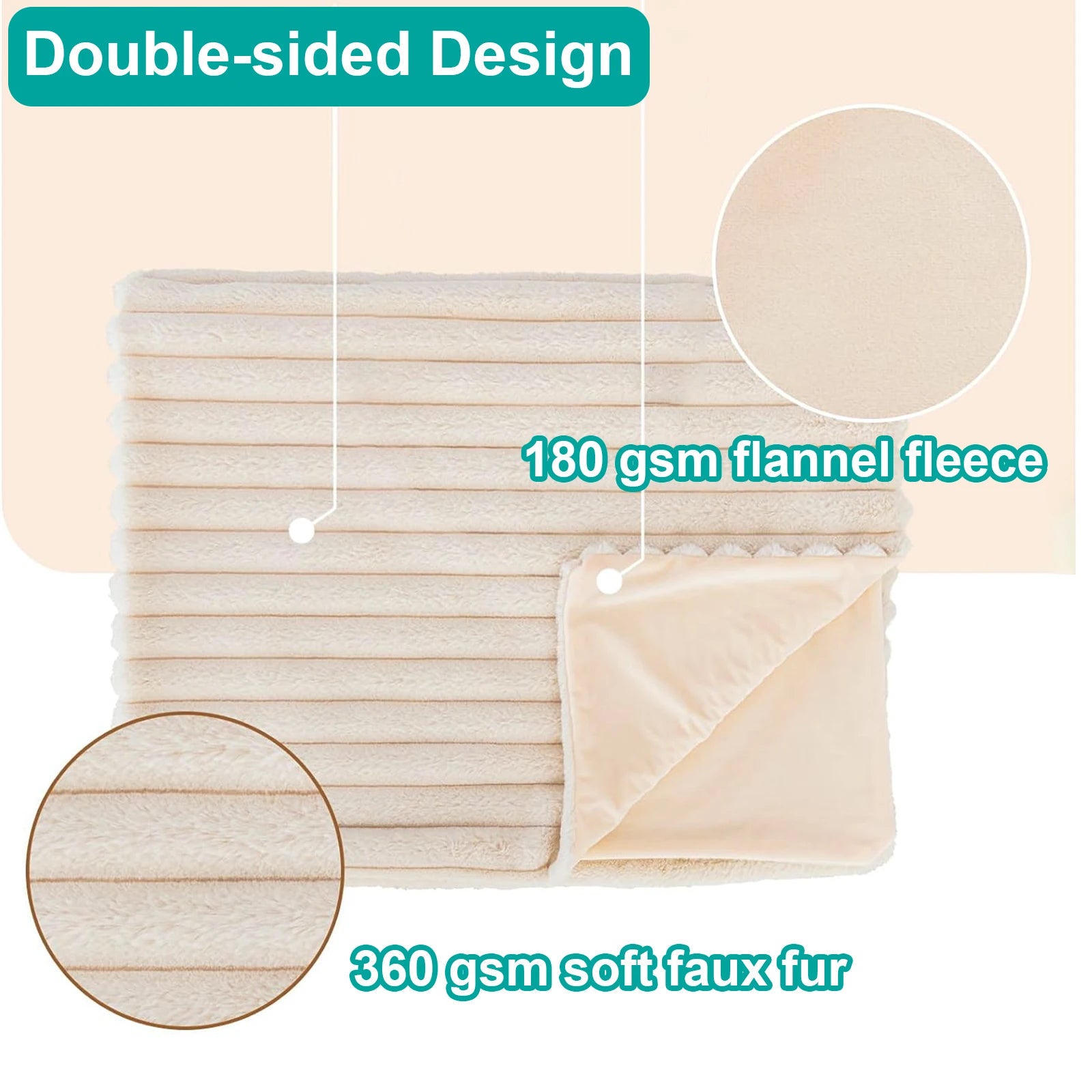 Beige Isla Extra thick Throw